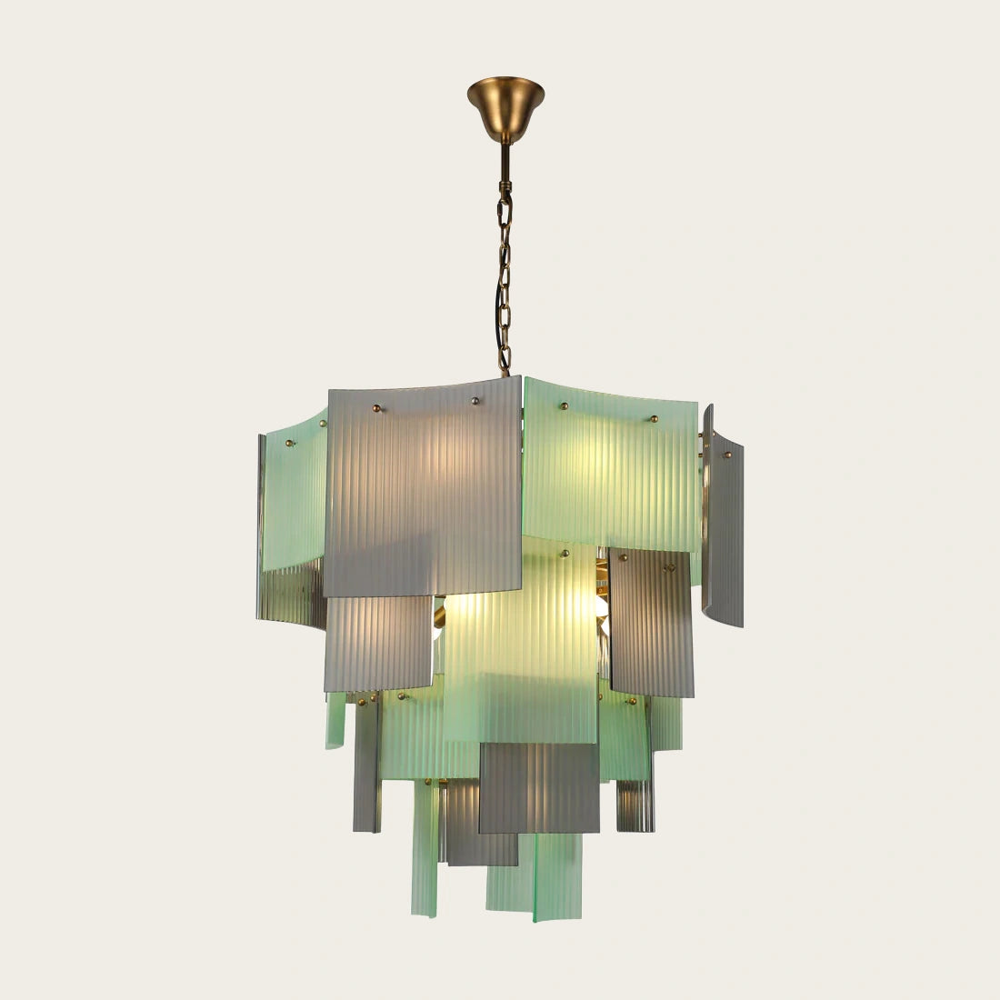 Vertical Textured Glass Chandelier