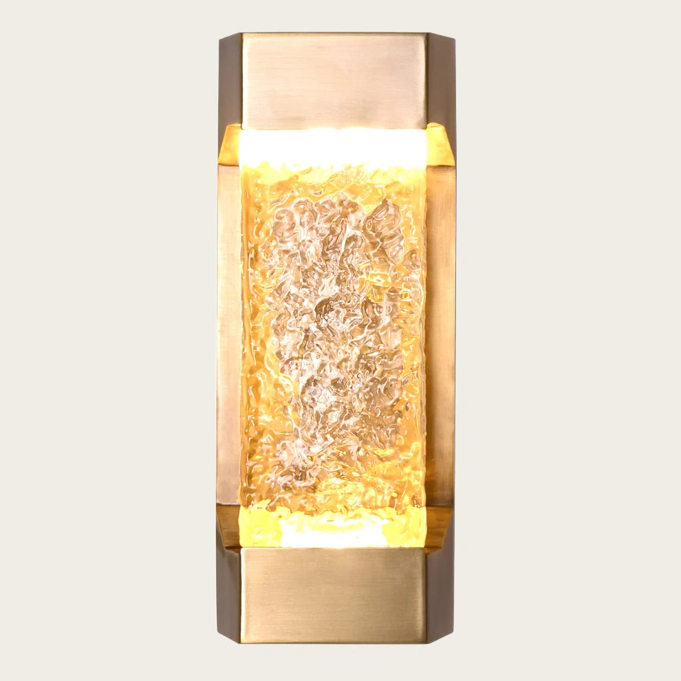 Glacier Ice Art Glass LED Wall Light