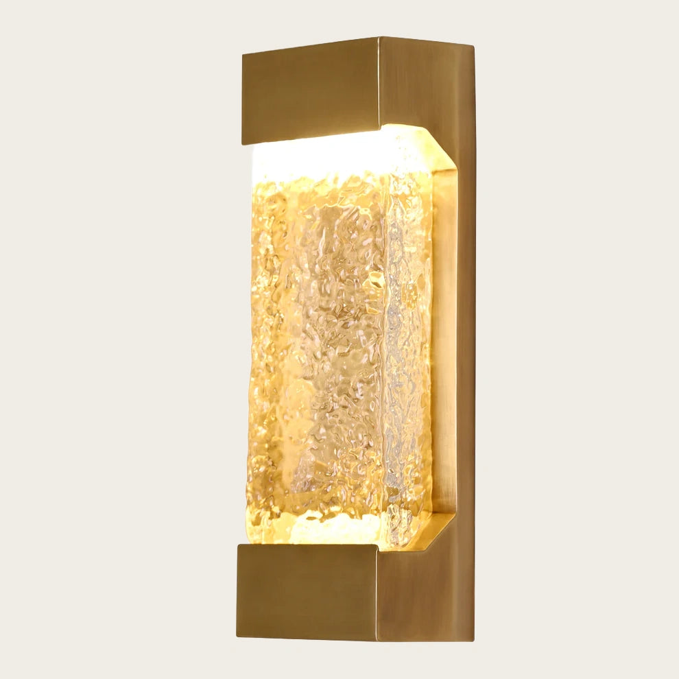 Glacier Ice Art Glass LED Wall Light