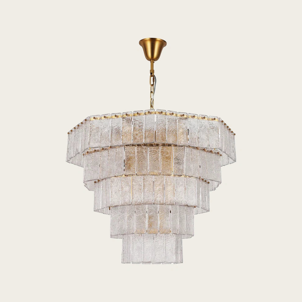 Octagonal glacier glass chandelier