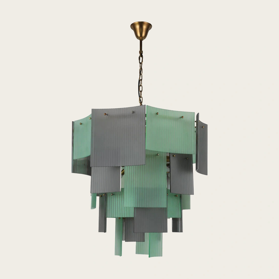 Vertical Textured Glass Chandelier