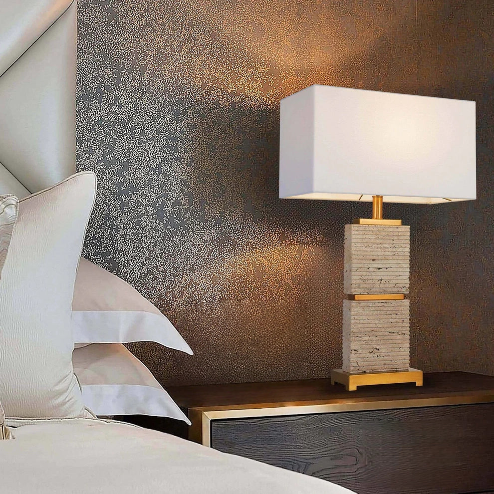 Modern Travertine Table Lamp