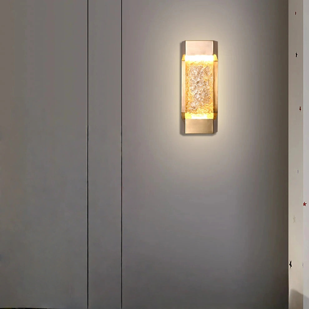 Glacier Ice Art Glass LED Wall Light