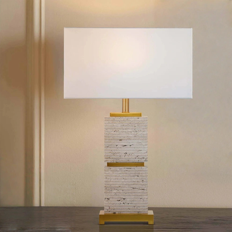 Modern Travertine Table Lamp