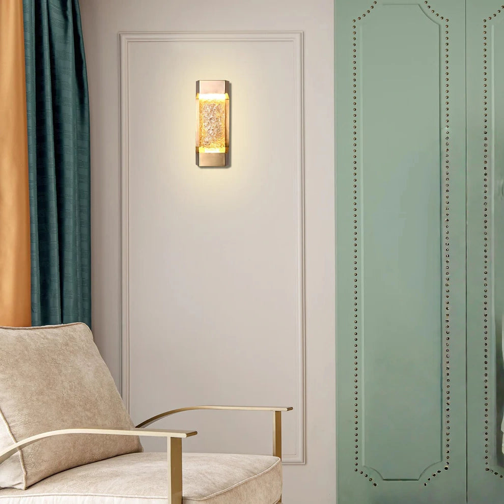 Glacier Ice Art Glass LED Wall Light