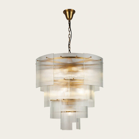 Vertical Textured Glass Chandelier