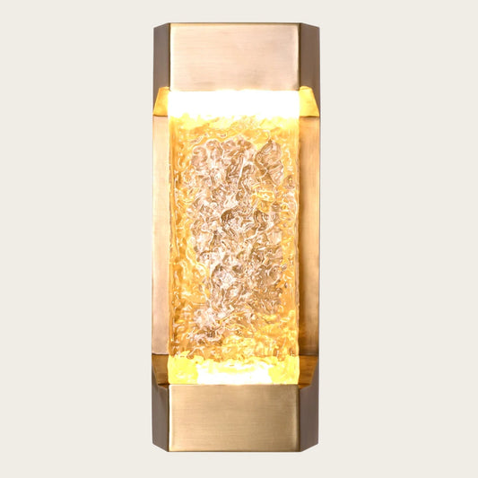 Glacier Ice Art Glass LED Wall Light