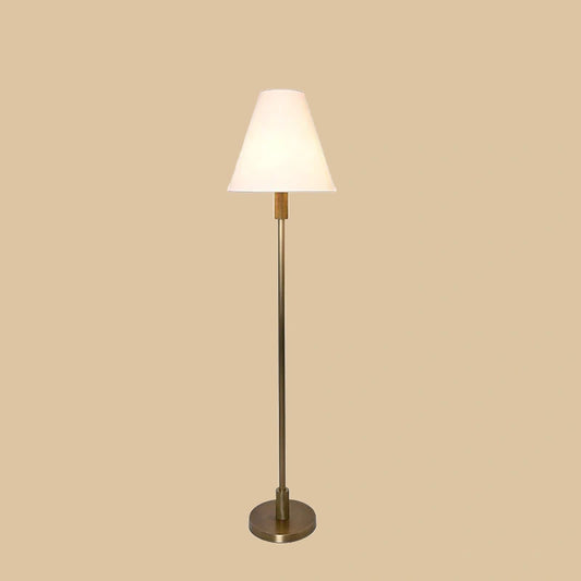Classic simple knurled metal base fabric lampshade floor lamp