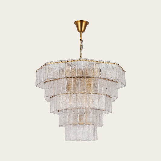 Octagonal glacier glass chandelier