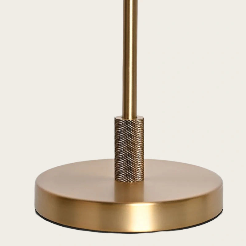 Classic simple knurled metal base fabric lampshade floor lamp
